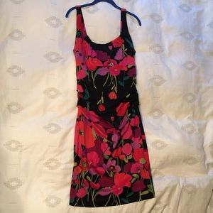 Black Colored Floral Cocktail Dress